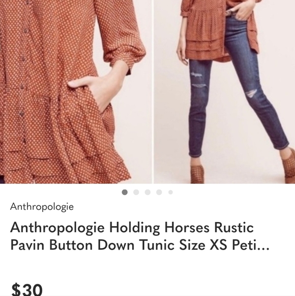Women's Anthropologie Holding Horses Small Orange Button Down Blouse - Picture 8 of 8
